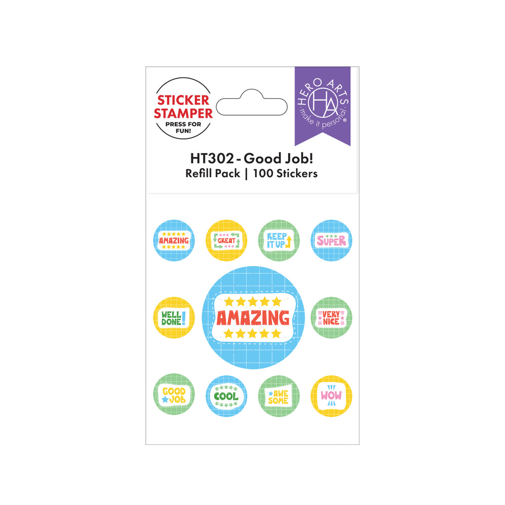 Hero Arts Good Job Sticker Stamper Refill Pack - 100 Stickers