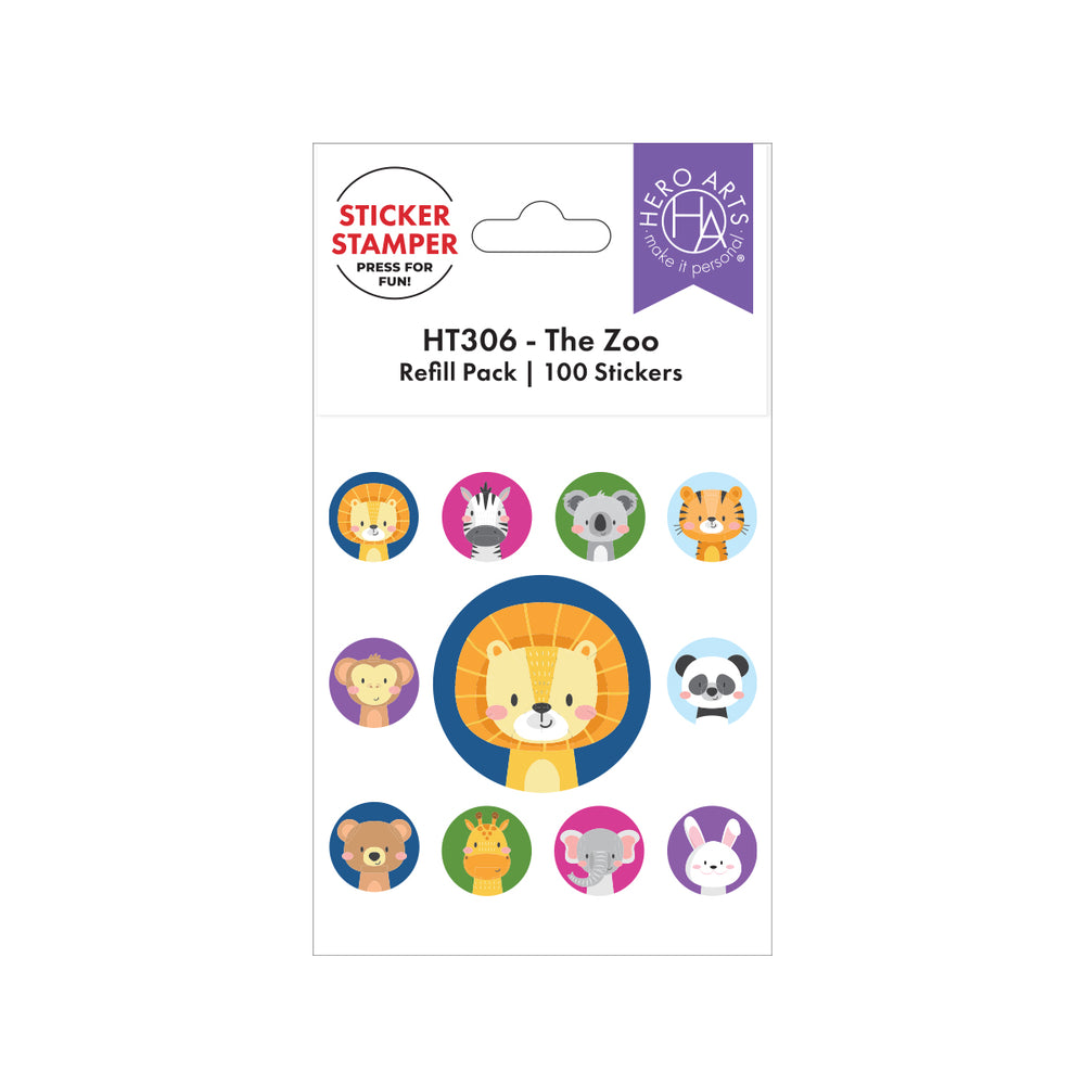 Hero Arts The Zoo Sticker Stamper Refill Pack - 100 Stickers