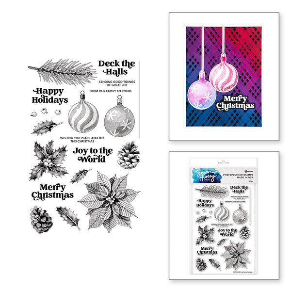 Ranger Clear Stamp Set Halftone Holiday by Simon Hurley create.