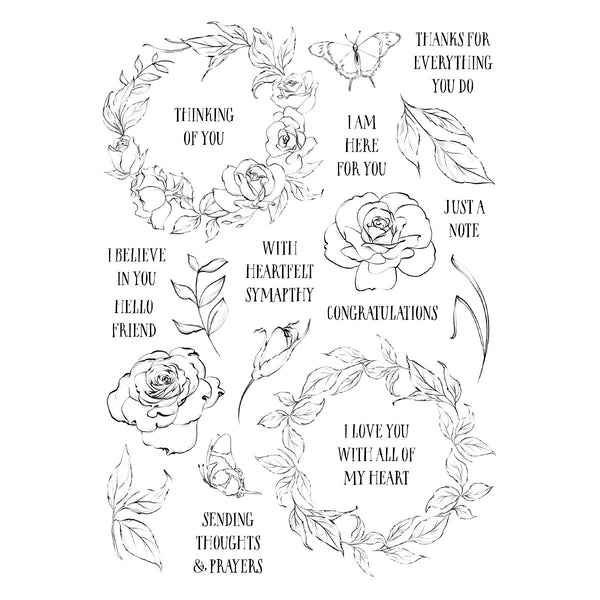 Ranger Everyday Wreaths Clear Stamp Set by Simon Hurley create.