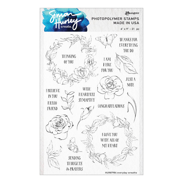 Ranger Everyday Wreaths Clear Stamp Set by Simon Hurley create.