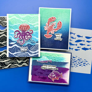 Under The Sea Etched Dies for Coordinating Stamp Set By Simon Hurley