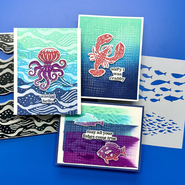 Under The Sea Etched Dies for Coordinating Stamp Set By Simon Hurley
