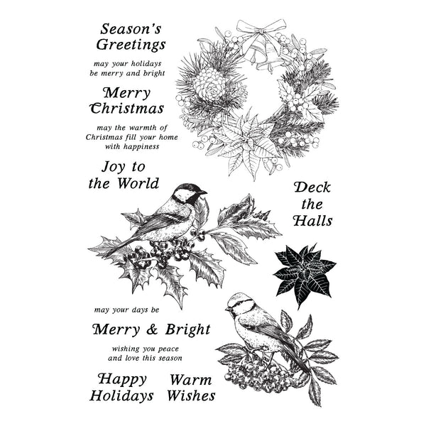 Holiday Birds Etched Dies for Coordinating Stamp Set by Simon Hurley - Nov 2 Consumer Launch Late