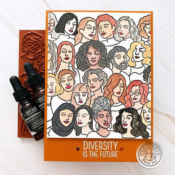Hero Arts United People Bold Prints Cling Rubber Stamp