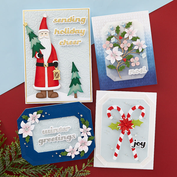 Candy Canes and Holly Etched Dies from the Home for the Holidays Collection
