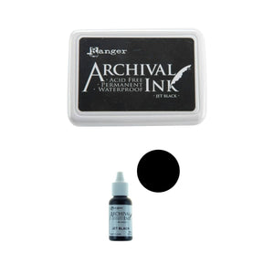 Ranger Archival Jet Black Archival Ink Pad & Reinker Bundle