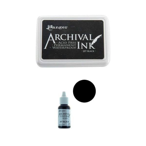 Ranger Archival Jet Black Archival Ink Pad & Reinker Bundle