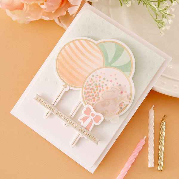 Party Balloons Bouquet Glimmer Hot Foil Plate & Die Set from the Itâ€™s My Party Collection by Carissa Wiley