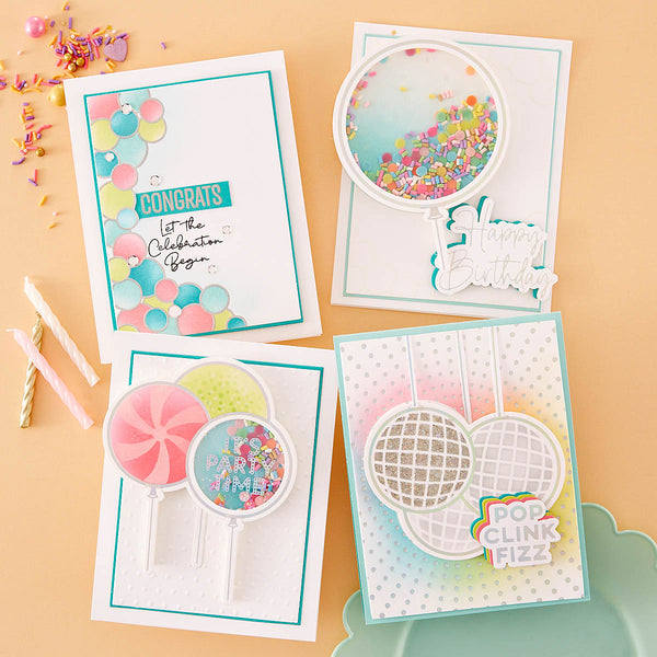 Party Balloons Bouquet Glimmer Hot Foil Plate & Die Set from the Itâ€™s My Party Collection by Carissa Wiley