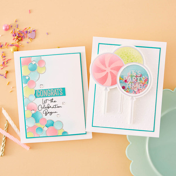 It's My Party Glimmer Sentiments Hot Foil Plate & Die Set from the It's My Party Collection by Carissa Wiley