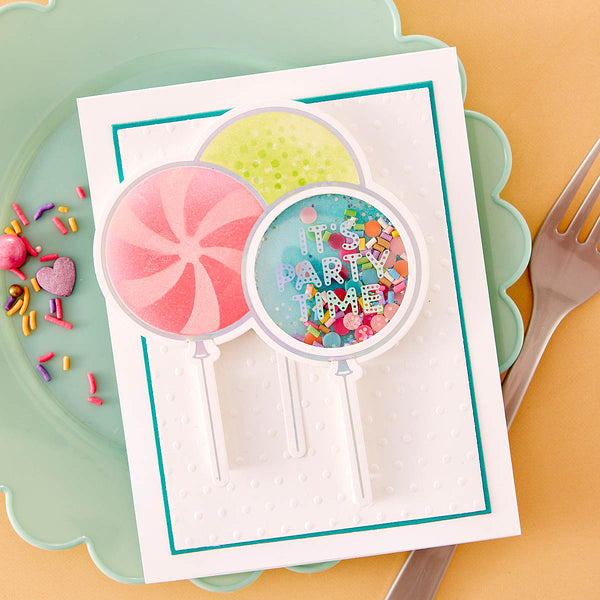 Party Balloons Bouquet Glimmer Hot Foil Plate & Die Set from the Itâ€™s My Party Collection by Carissa Wiley