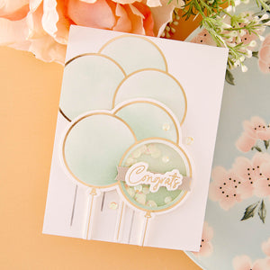 Party Balloons Bouquet Glimmer Hot Foil Plate & Die Set from the Itâ€™s My Party Collection by Carissa Wiley