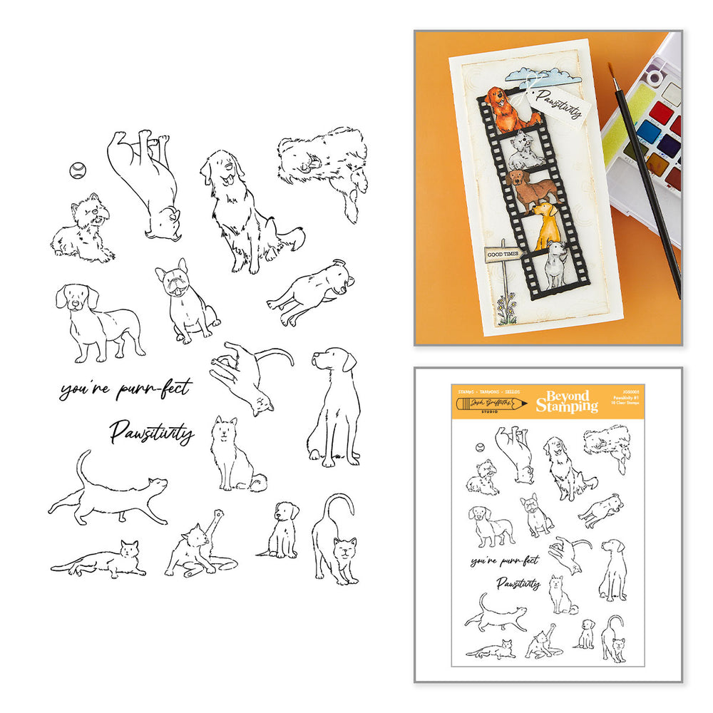 Beyond Stamping Pawsitivity #1 Clear Stamp Set by Josh Griffiths Studio