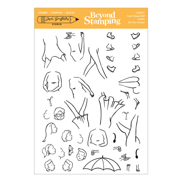 Beyond Stamping Can't Stand Still 1 - Ladies Clear Stamp Set by Josh Griffiths Studio