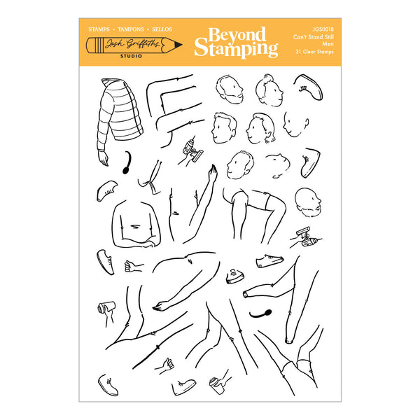 Beyond Stamping Can't Stand Still 2 -Men Clear Stamp Set by Josh Griffiths Studio