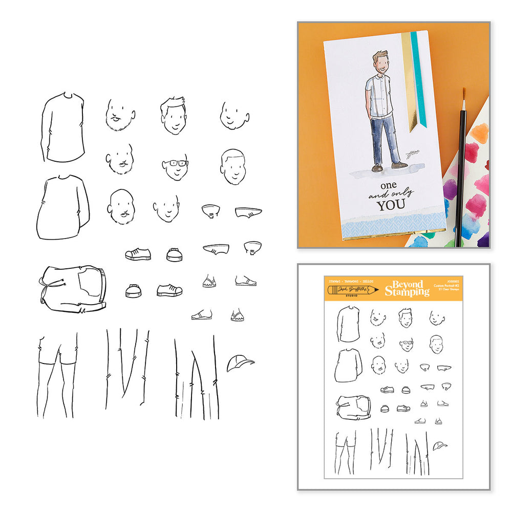 Beyond Stamping Custom Portrait #2 Clear Stamp Set by Josh Griffiths Studio