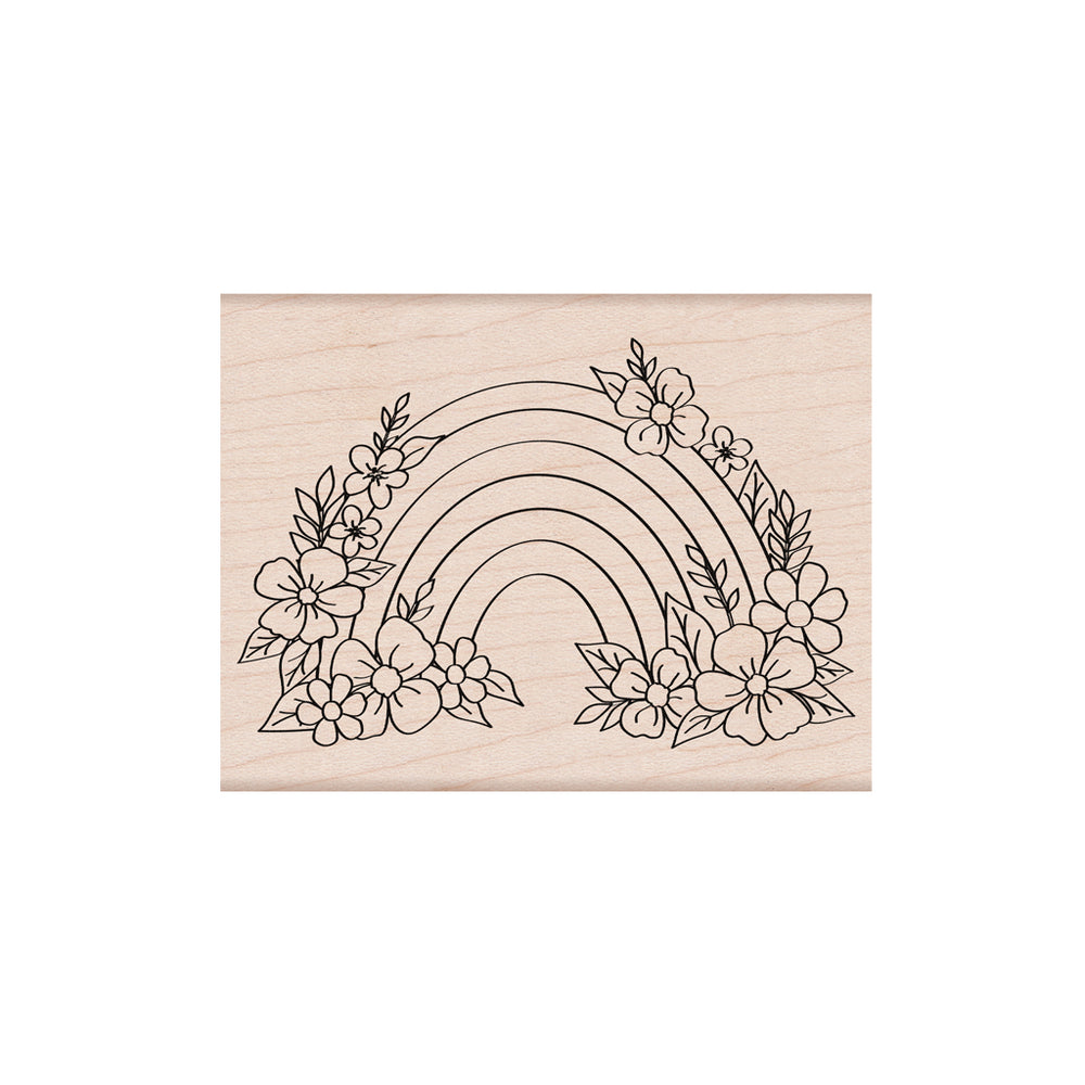 Hero Arts Floral Rainbow Wood Stamp