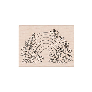 Hero Arts Floral Rainbow Wood Stamp
