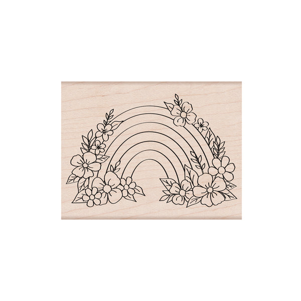 Hero Arts Floral Rainbow Wood Stamp