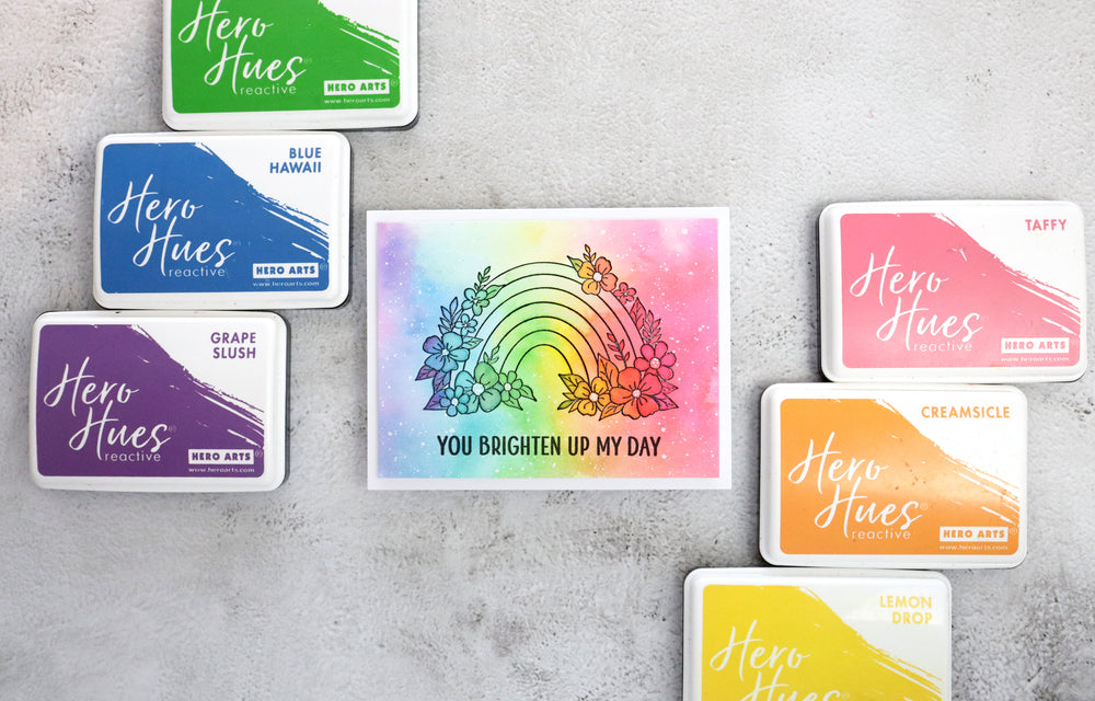 Hero Arts Floral Rainbow Wood Stamp