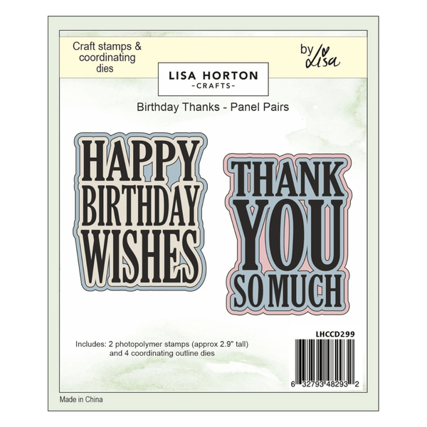 Lisa Horton Crafts Panel Pairs Stamps and Dies - Birthday/Thanks