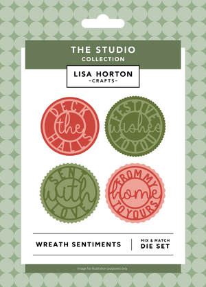 Lisa Horton Crafts Festive Wreath Sentiment Die Set