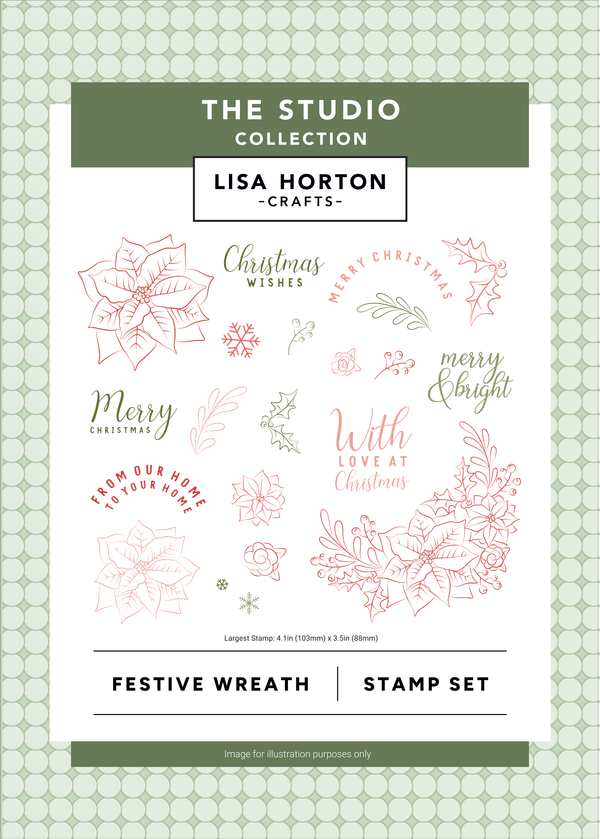 Lisa Horton Crafts Festive Wreath Stamp Set
