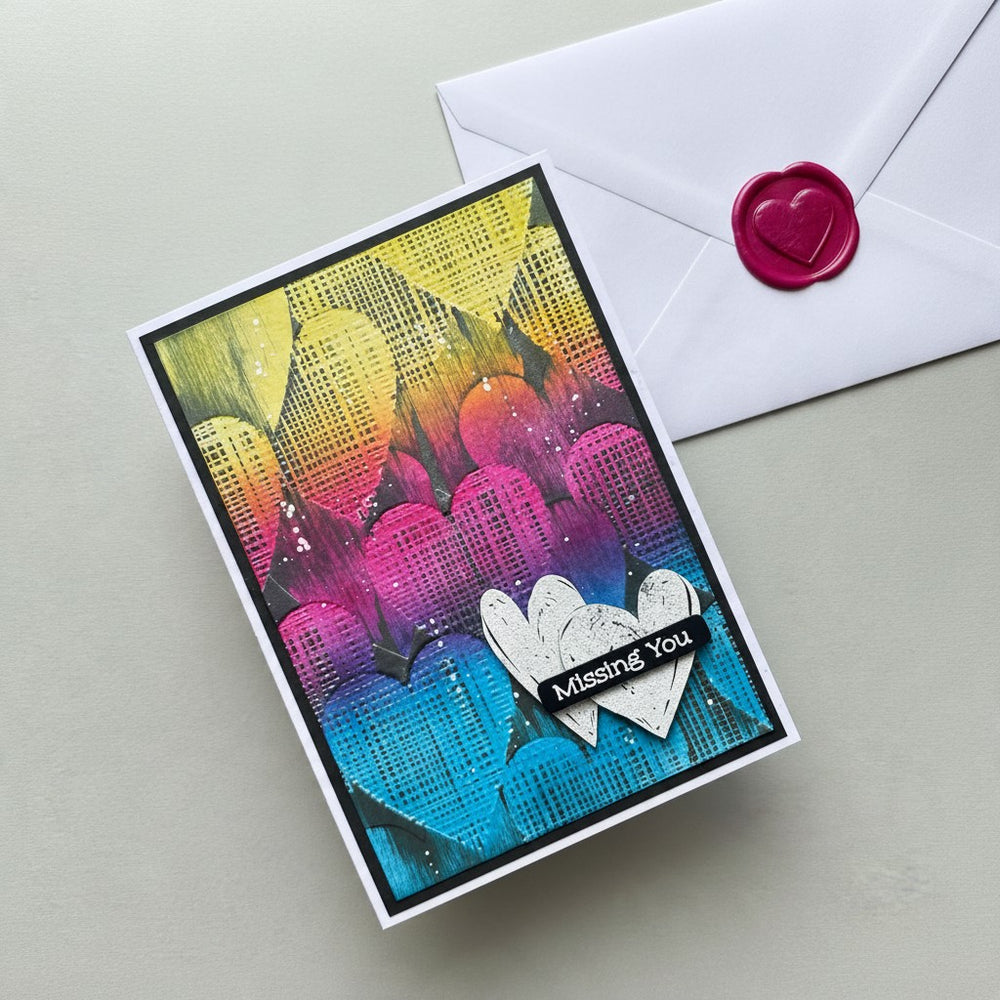 Lisa Horton Crafts Muse & Maker Scratched Heart 3D Embossing Folder