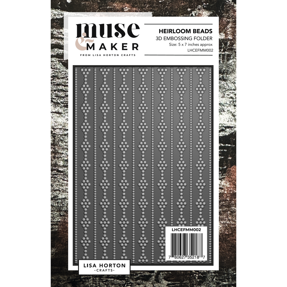 Lisa Horton Crafts Muse & Maker Heirloom Beads 3D Embossing Folder