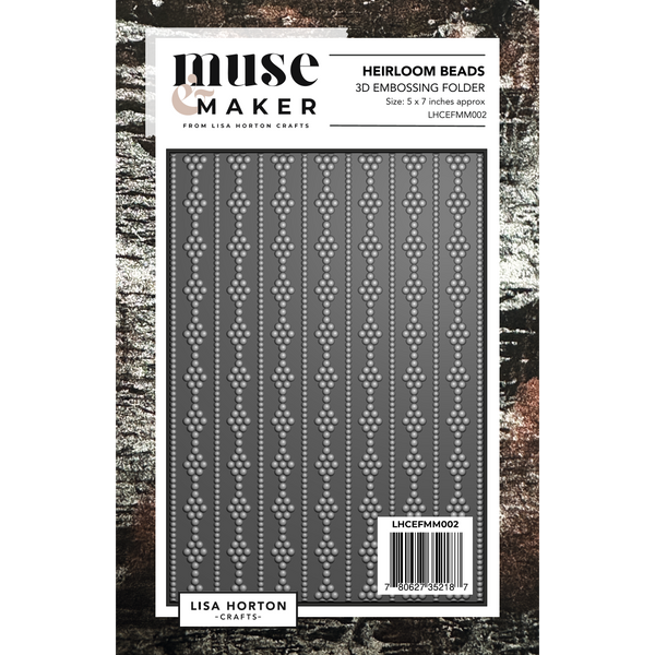 Lisa Horton Crafts Muse & Maker Heirloom Beads 3D Embossing Folder
