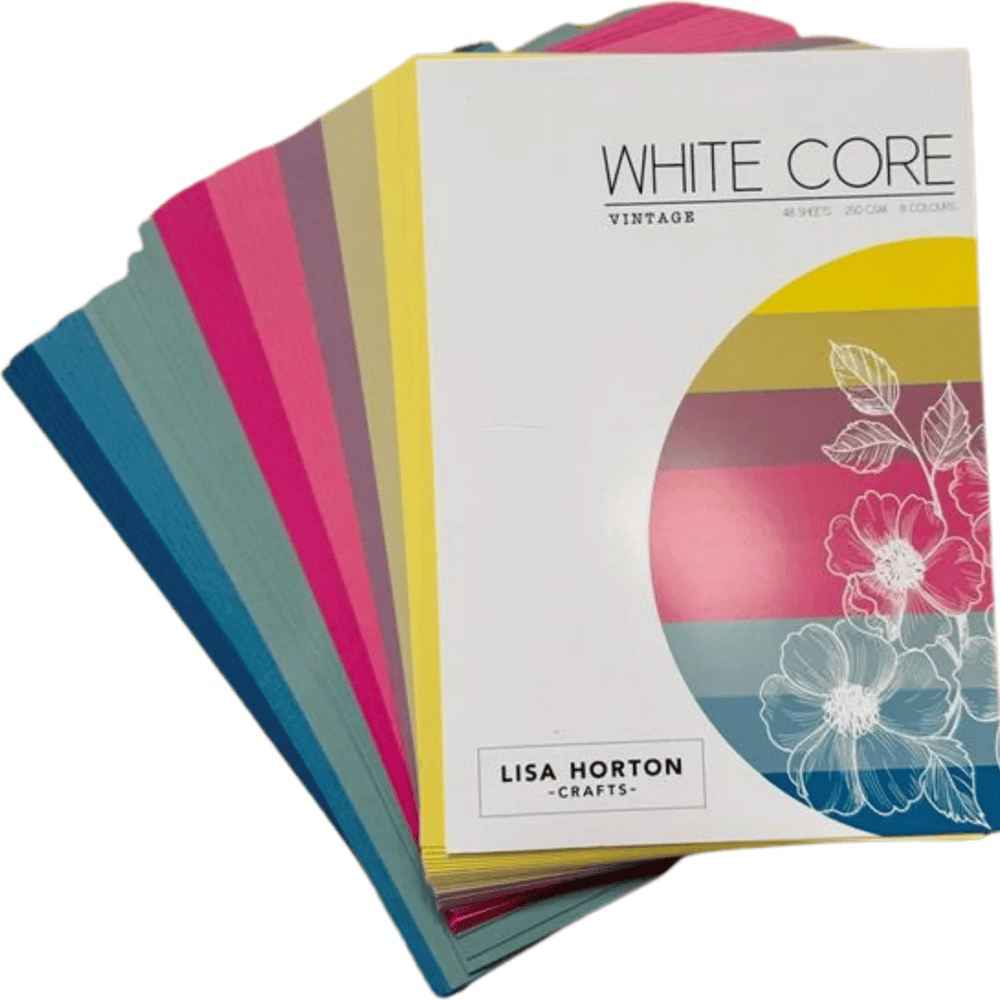 Lisa Horton Crafts White Core Cardstock Vintage Assortment - 48 pk