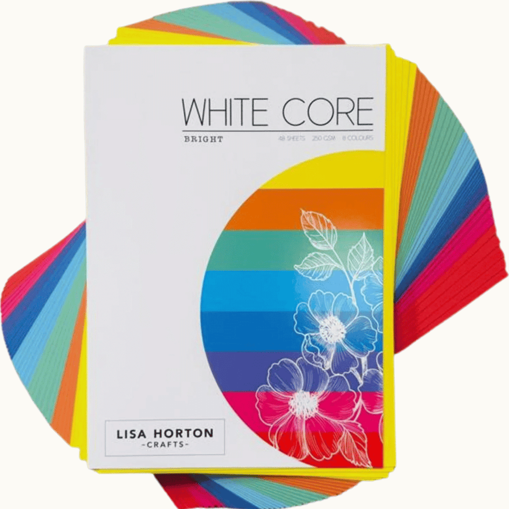 Lisa Horton Crafts White Core Cardstock Bright Assortment - 48 pk