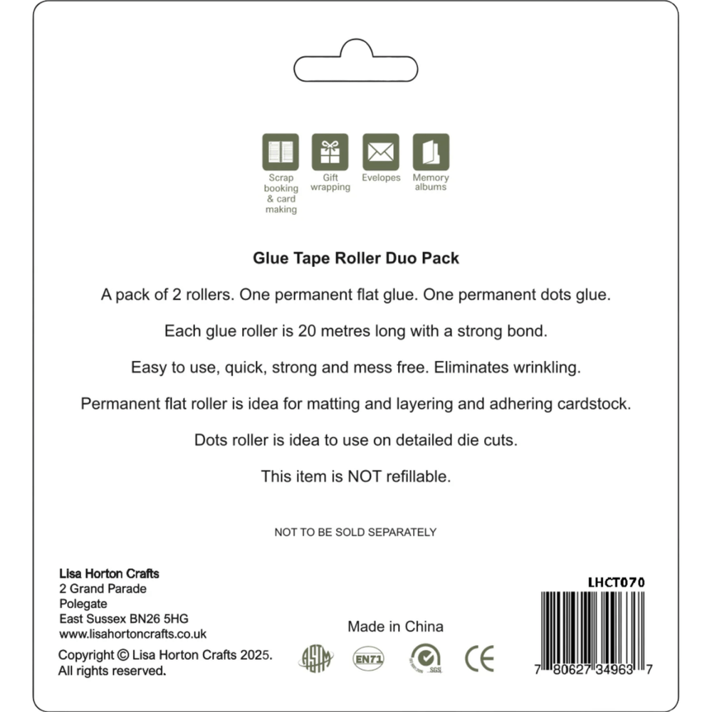 Lisa Horton Crafts Duo Tape Runners - Solid & Dotted