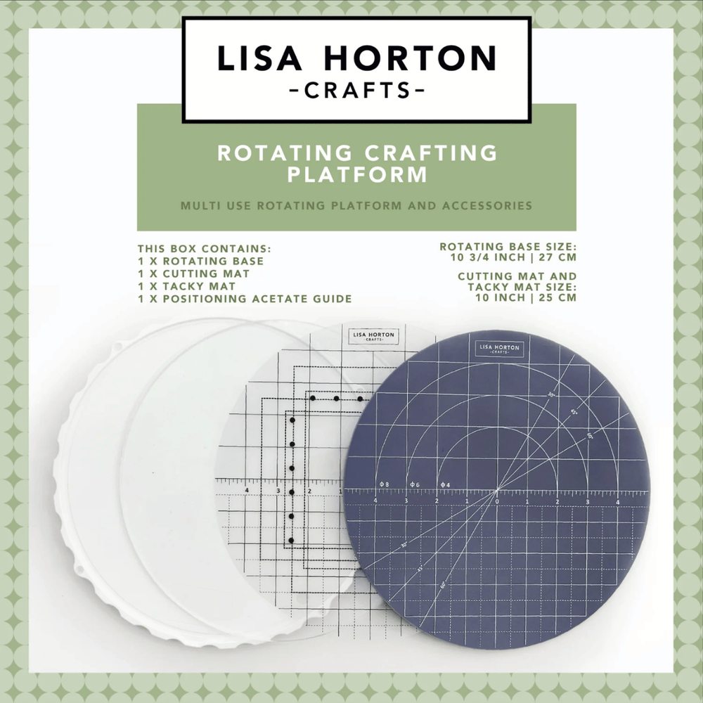 Lisa Horton Crafts Rotating Crafting Platform - Interchangeable Cutting & Tacky Mat