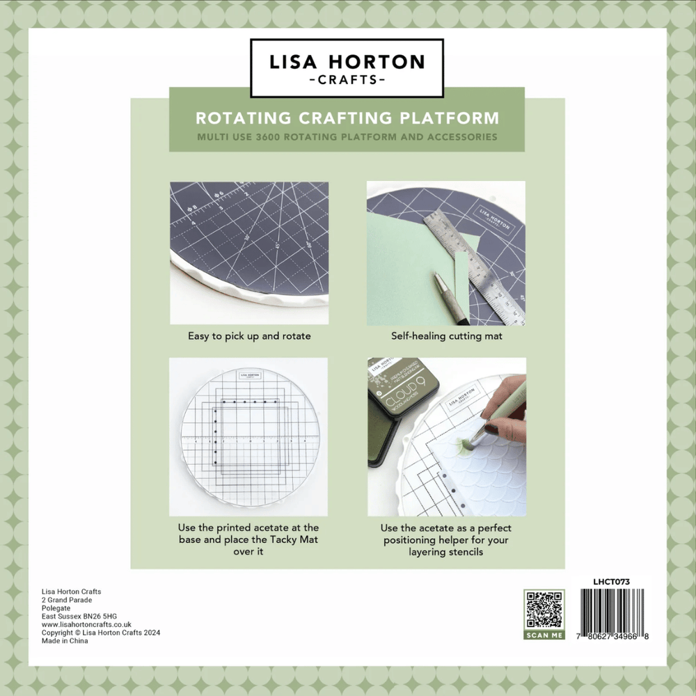 Lisa Horton Crafts Rotating Crafting Platform - Interchangeable Cutting & Tacky Mat