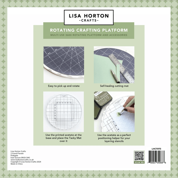 Lisa Horton Crafts Rotating Crafting Platform - Interchangeable Cutting & Tacky Mat