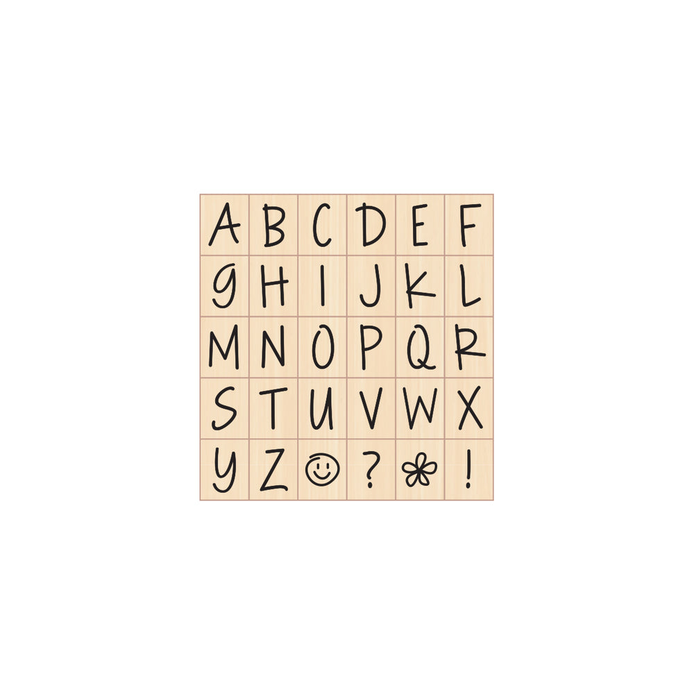 Hero Arts Happy Upper Case Alphabet Wood Stamps