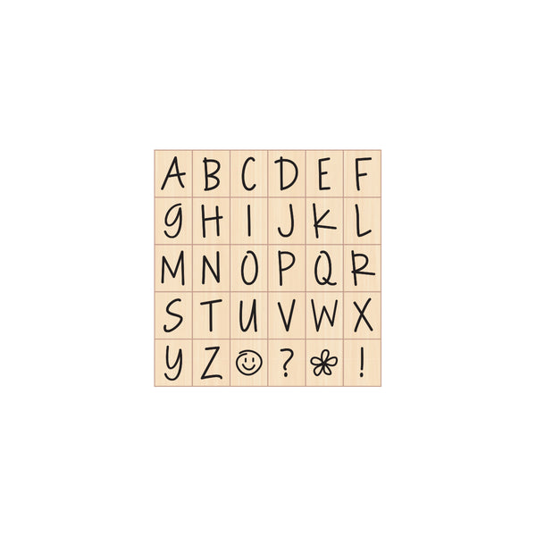 Hero Arts Happy Upper Case Alphabet Wood Stamps