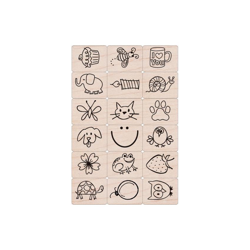 Hero Arts Fun Stuff Wood Ink 'n Stamp Set