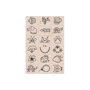 Hero Arts Fun Stuff Wood Ink 'n Stamp Set