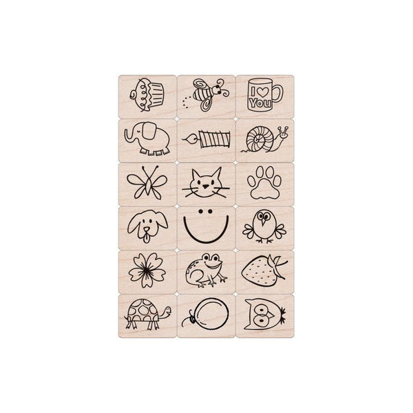 Hero Arts Fun Stuff Wood Ink 'n Stamp Set