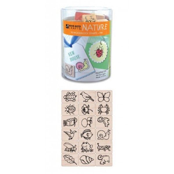 Hero Arts Nature Wood Ink 'n Stamp Set