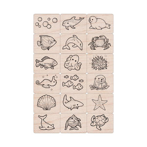 Hero Arts Sea Life Wood Ink n Stamp Set