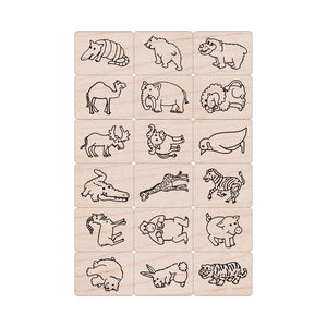 Hero Arts Fun Animals Wood Ink 'n Stamp Set