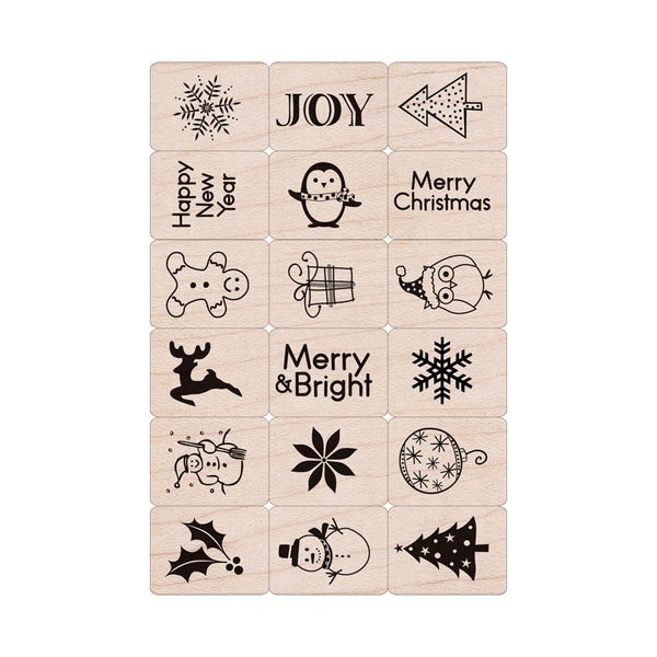 Hero Arts Merry Christmas Wood Ink 'n Stamp Set