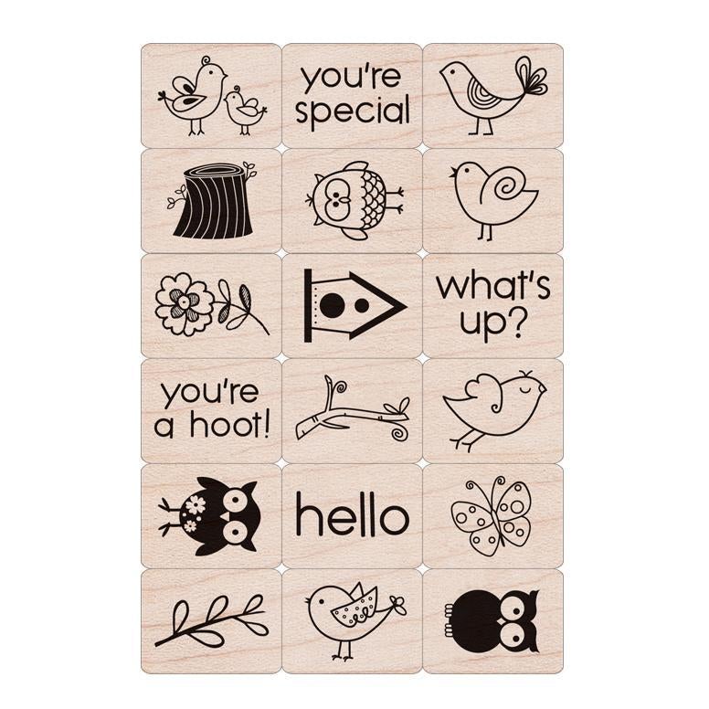Hero Arts Birds And Branches Wood Ink 'n Stamp Set