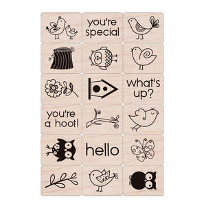 Hero Arts Birds And Branches Wood Ink 'n Stamp Set