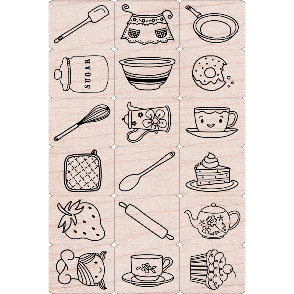 Hero Arts Cook It Wood Ink n Stamp Set