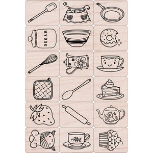 Hero Arts Cook It Wood Ink n Stamp Set